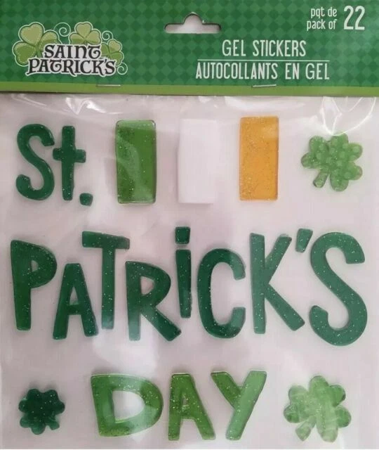 NOVO Bonito Bandeira do Dia de São Patrício Trevos Trevos Janela Gel Agarra 22 ct! - Imagem 1 de 1