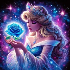 Princess Cinderella & Rose - 8x8 Craft Cotton Fabric Block - Picture 1 of 1