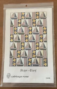 Ships Ahoy Nautical Throw Quilt Pattern by Cabbage Rose Patriotic 43" x 60" - Picture 1 of 2