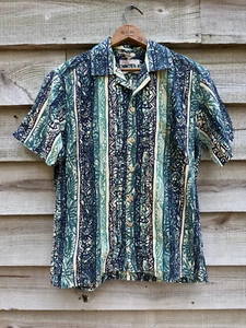 Vintage 1950s Kamehameha Tiki Print Aloha Shirt w/ Coconut Buttons - Picture 1 of 4