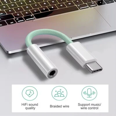 AUX Adapter Klinke Kopfhöhrer für Apple iPhone 15 16 Pro Max USB-C to AUX Weiß - Bild 1 von 4