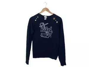 Sudadera gráfica vintage para mujer años 90 negra | Hecha en EE. UU. | Mediana - Imagen 1 de 4