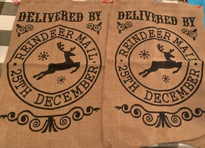 ZWEI Sackleinen Super XL Weihnachtsmann Geschenktüten - Bild 1 von 1