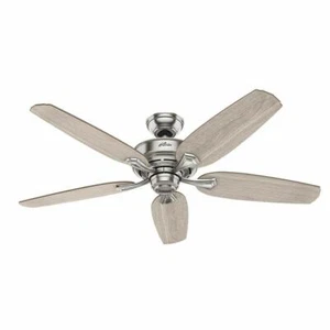 Channing 54 inch Hunter LED Indoor Easy Install Brushed Nickel Ceiling Fan with - Picture 1 of 9