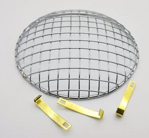 7 inch Mesh Protractive Headlight headlamp Grill Chrome Plated FOR Royal Enfield - Picture 1 of 6