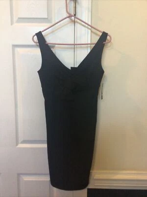 Vestido ABS by Allen Schwartz negro azabache sin mangas talla XS, venta al por menor de $70, nuevo con etiquetas Foto 1 de 4