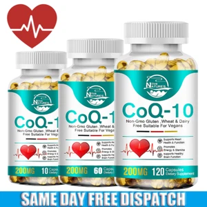 10/60/120Pcs Coenzyme Q-10 Softgels 200mg ,Heart Health,Energy,Stamina Support - Picture 1 of 13
