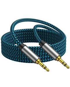 Aux Cord 25ft, Nylon Braided 3.5mm Audio Cable Headphone Cable 3.5mm Male to - Picture 1 of 7