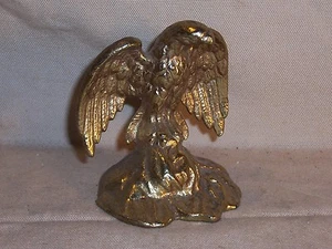 Vintage American Eagle Solid Heavy Brass Figurine Paperweight Decor - Picture 1 of 6