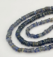 4mm Natural Sapphire Gemstone Tyre Beads, AAA+ Quality Handmade Loose Beads.