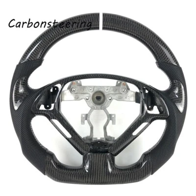 For Infiniti Carbon fiber Steering wheel fit G37 Steering wheel White Stripe - Изображение 1 из 4