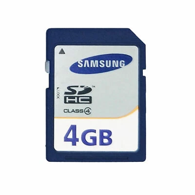 Samsung Blue 4G SDHC Memory Card 4GB Class 4 32 x24 x2.1mm Secure Digital SD New - Image 1 of 2