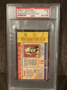 Psa 1956 All-Star Ticket Pass HR Ted Williams/Mickey Mantle/Willie Mays Musial