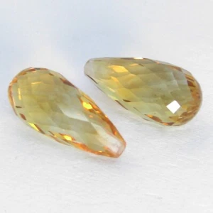 Par de briolette citrino brillante natural increíble de 8,39 quilates 14,3 x 6,7 mm - Imagen 1 de 4