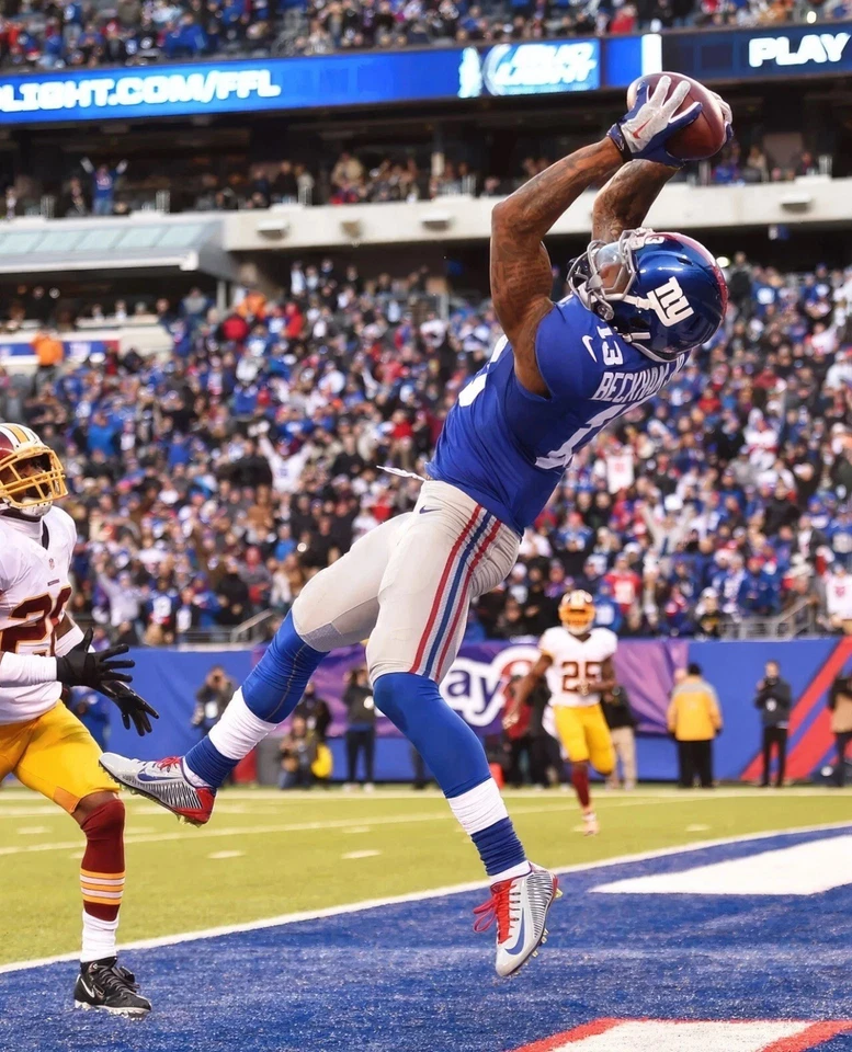 Impresión fotográfica brillante Odell Beckham Jr. #13 Giants NFL 8x10 fútbol americano de Nueva York Foto 1 de 1