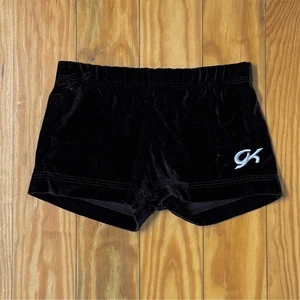 GK Elite Kids cheer Gymnastics Short Black Velvet L Activewear Competition dance - Picture 1 of 5