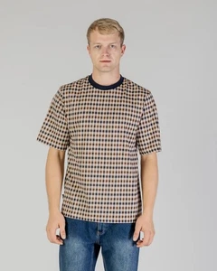 Aquascutum Iconic Club Check T Shirt Navy Size L BNWT - Picture 1 of 2