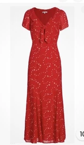 Reformation Talleen festliches Maxikleid in Rot Fresno Damengröße 8 neu mit Etikett - Bild 1 von 4