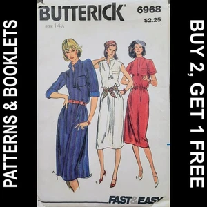 Vintage Butterick Fast & Easy Half Size Dress Pattern #6968 Size 14.5 CUT - Picture 1 of 6