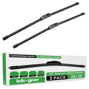 Wiper Blades 26 Inch + 20 Inch Pack of 2 All-Seasons Automotive Windshield Wi... - Picture 1 of 9