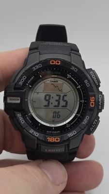 Casio Pro Trek Men's Tough Solar Triple Sensor Black Resin 52mm Watch PRG270-1 - Image 1 of 4