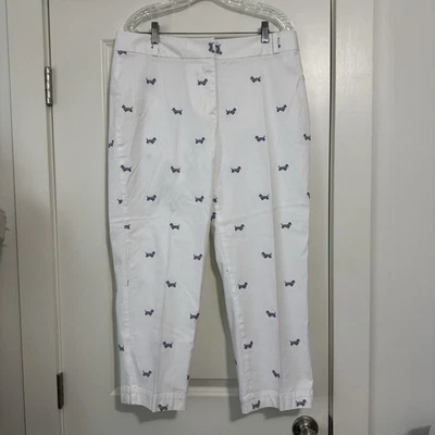 Pantalones cortos al tobillo blancos para mujer TALBOTS Heritage 14 para perro Dachshund bordados Foto 1 de 4