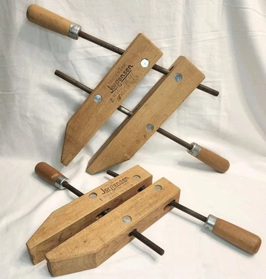 Abrazaderas de madera para tornillo de mano Jorgensen #1 10" y #2 12" EE. UU. resistente Foto 1 de 4