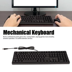 Mechanical Keyboard 108 Keys Red Switch Ergonomic Wired USB2.0 USB3.0 Wired K FY - Afbeelding 1 van 22