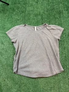 Lululemon Activewear Damenoberteil grau Waffelstrick Größe 10 Kurzarmshirt - Bild 1 von 6