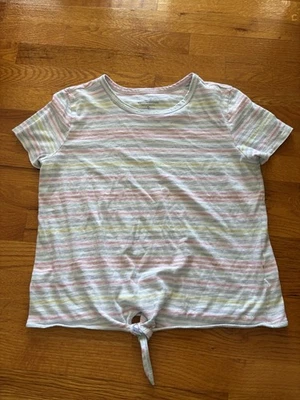 Camiseta Vineyard Vines Pastel Arco Iris Rayas con Corbata Cintura Juvenil XL  Foto 1 de 4