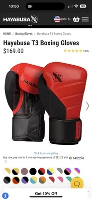 Guantes de boxeo Hayabusa T3 para hombre y mujer protección de muñeca y nudillos Foto 1 de 3