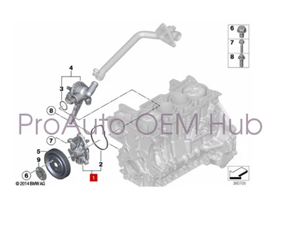 Gates Engine water pump with gasket for 2015 BMW MINI Cooper Countryman PACEMAN - Image 1 of 4