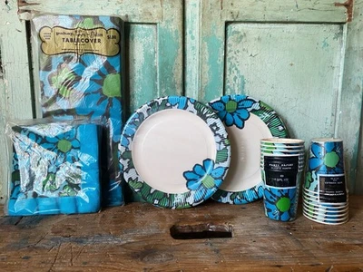 Lote Floral Papeles Fiesta Pakay Años 60 De Colección - Platos Tazas Servilletas Mantel Nuevo de Lote Antiguo Foto 1 de 4