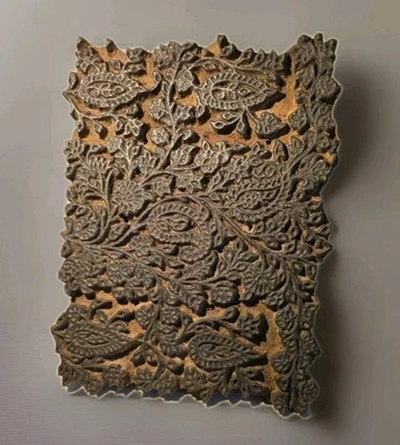 Auténtico arte indio tallado a mano en madera impresión a mano, impresión de tela, decoración Foto 1 de 4