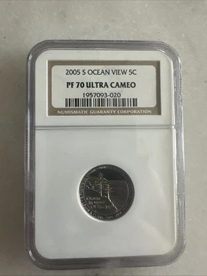 2005-S Ocean View Proof Jefferson Nickel 5c NGC PF70 UCAM - Image 1 of 4
