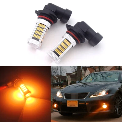 2x Amber 9006 HB4 9012 Car Pickup Truck Fog Lights Driving Lamp 92-SMD LED Bulbs - Image 1 of 4