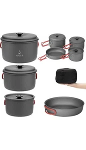 Alocs Camping Cookware Portable Camping Pots and Pans Set with Camping Kettle... - Picture 1 of 6