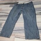 Lands End Jeans, Men 46X28 Medium Blue Relaxed Fit Distressed Classic Straight