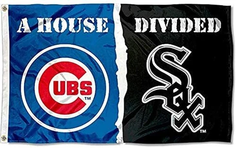 Chicago Cubs & Chicago White Sox"House Divided" Logo Flag 3x5- With 2 Grommets Cover