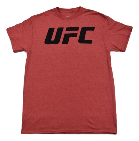 UFC Mens Black Print On Red Heather MMA Shirt New S, M, L, XL Cover