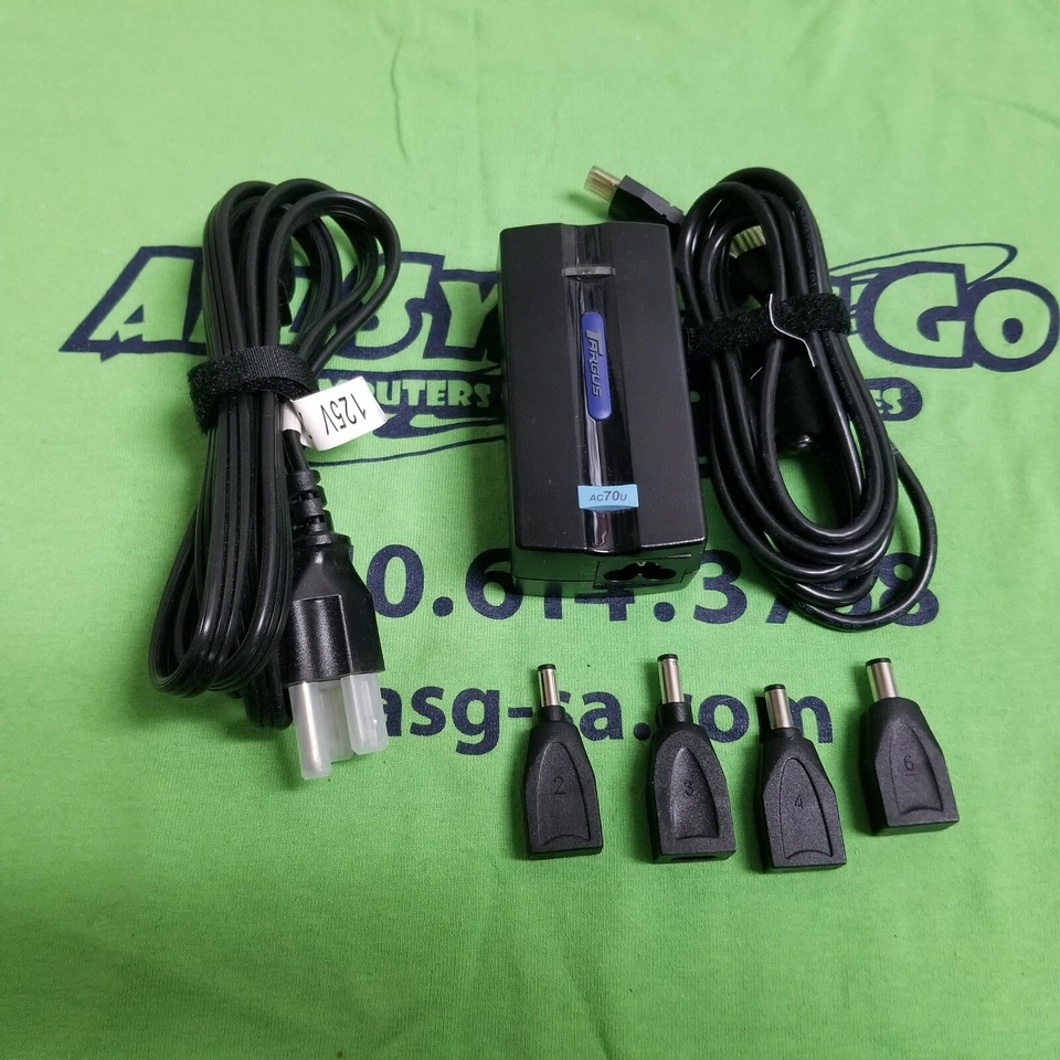TARGUS APA10 UNIVERSAL LAPTOP CHARGER 65W - 800-0111-001A - TIPS 2 3 4 6 - Image 1 of 4