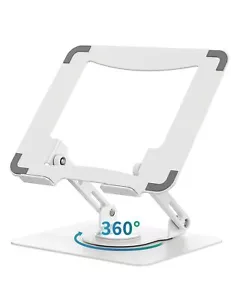 Laptop Stand with 360° Rotating Base Ergonomic Computer Riser for Desk Adjuta... - Picture 1 of 7