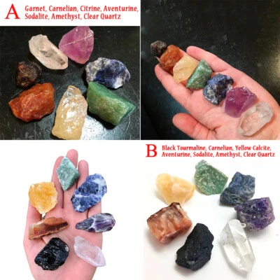 7 Chakra Set Gemischt Rau Rohe Natürliche Steine Reiki Heilen Kristalle Miner - Bild 1 von 4