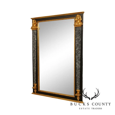 Neo-Classical Egyptian Revival Style Partial Gilt Wall Mirror Cover
