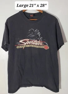 Vintage 1996 Harley Davidson Sportster Black 2-Sided Faded Large T-Shirt USA - Bild 1 von 6