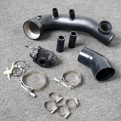 Tubo de carga de admisión de aire + kit SSQV BOV para 07-10 BMW N54 135i 335i 335xi 3,0 L negro Foto 1 de 4