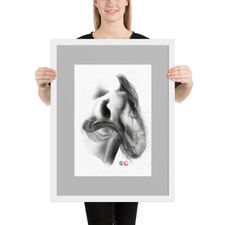 Elegant Ink Drawing Pencil Sketch Pisces Fisher Framed poster
