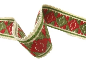 Red & Green 4.2cm Wide Braid Border Trimming Fabric Material trim curtain - Picture 1 of 3