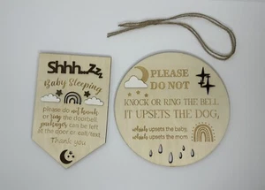 SHHH BABY IS SLEEPING SIGN, PLEASE DO NOT KNOCK OR RING THE DOORBELL NAP TIME - Picture 1 of 7