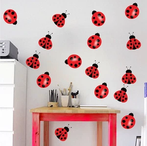Nursery Lady Bug Wall Decal Mural Cute Insects Lady Bird Kids Room Outdoors, d04 - Picture 1 of 4